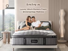 Load image into Gallery viewer, Lechepus 14 Inch Plush Hybrid Mattress Bed in a Box, 5 Layer Memory Foam with Pocket Springs for Supportive & Pressure Relief with Soft Fabric,100 Nights Trial CertiPUR-US Certified