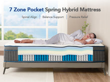 Load image into Gallery viewer, Lechepus 14 Inch Cooling-Gel Memory Foam and Individually Pocket Innerspring Hybrid Mattress, Plush Queen Size Mattress in Box, CertiPUR-US Certified,Support & Pressure Relief