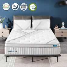 Load image into Gallery viewer, Lechepus 14 Inch Hybrid Memory Foam Mattress with Individual Pocket Spring Bed in a Box,Plush Breathable Comfortable Mattress for Cool Sleep &amp; Back Pain Relief,CertiPUR-US Certified
