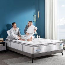 Load image into Gallery viewer, Lechepus 12 Inch Cooling Gel Memory Foam Mattress with Innersring Pocket,Medium Firm Hybrid Mattress for Supportive & Pressure Relief,CertiPUR-US Certified,Bed-in-a-Box,10 years warranty