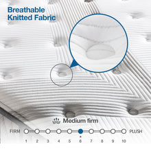Load image into Gallery viewer, Lechepus 10 Inch Premium Hybrid Foam Mattress Bed in a Box ,Pocket Innersprings with Memory Foam for Motion Isolation ,Breathable Soft Fabric Cover Mattress Medium Firm,10-Years Support