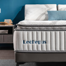Load image into Gallery viewer, Lechepus 12 Inch Cooling Gel Memory Foam Mattress with Innersring Pocket,Medium Firm Hybrid Mattress for Supportive & Pressure Relief,CertiPUR-US Certified,Bed-in-a-Box,10 years warranty